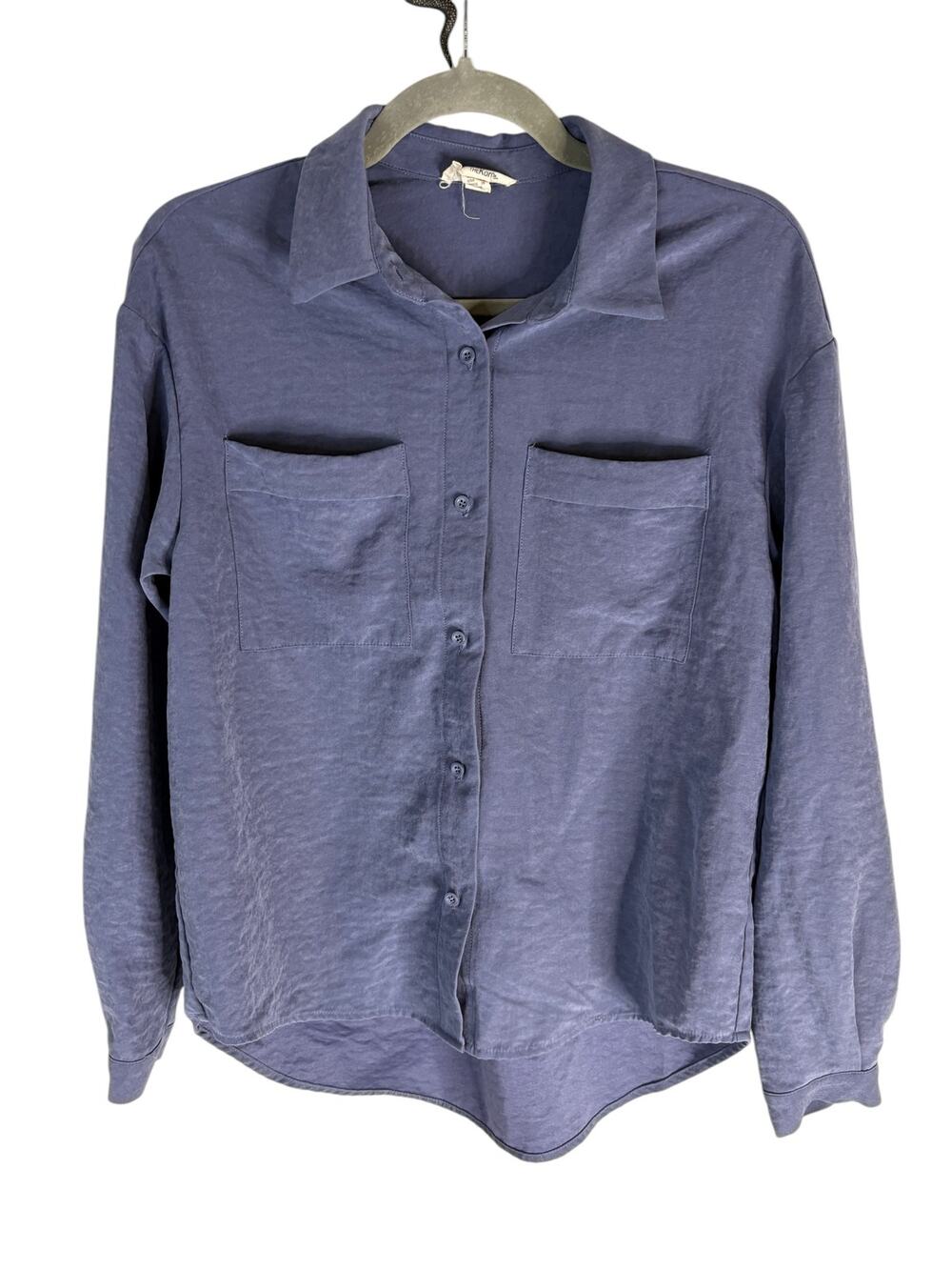 Anthropologie The Korner Sueded Button Front Shirt Utility Minimalist Work XS